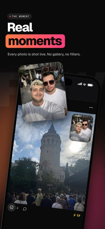 Real moments: a live photo at Galata Tower with the selfie from the front camera
